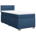 Casa si Gradina - Mobilier - Paturi si accesorii - Paturi - Pat box spring cu saltea, albastru, 100x200 cm, textil - Infinity.ro