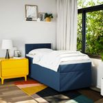 Casa si Gradina - Mobilier - Paturi si accesorii - Paturi - Pat box spring cu saltea, albastru, 100x200 cm, textil - Infinity.ro
