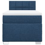 Casa si Gradina - Mobilier - Paturi si accesorii - Paturi - Pat box spring cu saltea, albastru, 100x200 cm, textil - Infinity.ro