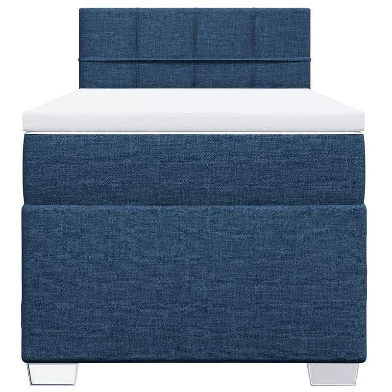 Casa si Gradina - Mobilier - Paturi si accesorii - Paturi - Pat box spring cu saltea, albastru, 100x200 cm, textil - Infinity.ro