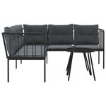 Casa si Gradina - Gradina si terasa - Mobilier exterior - Seturi mobila gradina - Set canapea de gradina cu perne, negru, otel si textilena - Infinity.ro