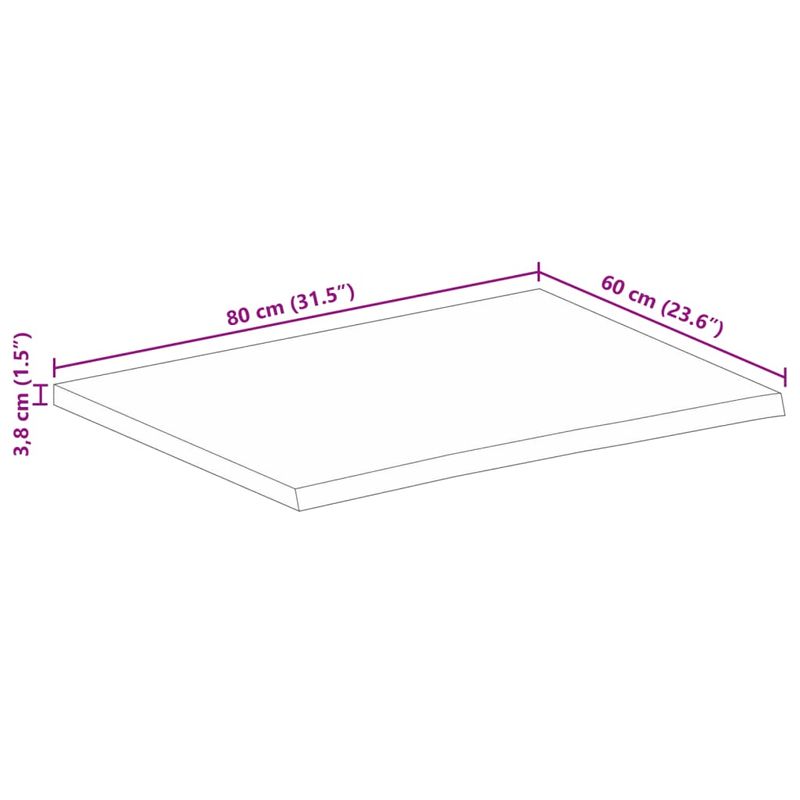Casa si Gradina - Mobilier - Feronerie si accesorii mobila - Blat de masa contur organic 80x60x3,8 cm lemn masiv de mango, finisaj de stejar - Infinity.ro