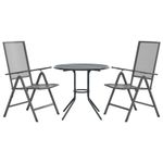 Casa si Gradina - Gradina si terasa - Mobilier exterior - Seturi mobila gradina - Set scaune de gradina rabatabile, 3 buc., antracit, otel vopsit - Infinity.ro