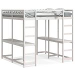 Casa si Gradina - Mobilier - Paturi si accesorii - Paturi - Cadru pat supraetajat cu birou/scara, alb, 140x200 cm, lemn pin - Infinity.ro
