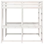 Casa si Gradina - Mobilier - Paturi si accesorii - Paturi - Cadru pat supraetajat cu birou/scara, alb, 140x200 cm, lemn pin - Infinity.ro