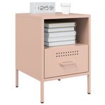 Casa si Gradina - Mobilier - Comode si corpuri - Noptiere - Noptiere, 2 buc., roz, 36x39x50,5 cm, otel laminat la rece - Infinity.ro