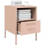 Casa si Gradina - Mobilier - Comode si corpuri - Noptiere - Noptiere, 2 buc., roz, 36x39x50,5 cm, otel laminat la rece - Infinity.ro
