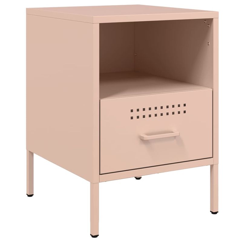 Casa si Gradina - Mobilier - Comode si corpuri - Noptiere - Noptiere, 2 buc., roz, 36x39x50,5 cm, otel laminat la rece - Infinity.ro