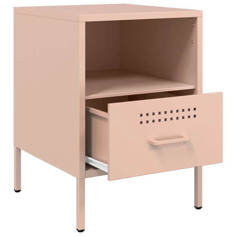 Casa si Gradina - Mobilier - Comode si corpuri - Noptiere - Noptiere, 2 buc., roz, 36x39x50,5 cm, otel laminat la rece - Infinity.ro