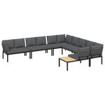 Casa si Gradina - Gradina si terasa - Mobilier exterior - Seturi mobila gradina - Set canapea de gradina, 6 piese, cu perne, negru, aluminiu - Infinity.ro