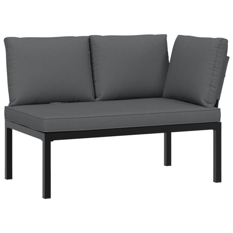 Casa si Gradina - Gradina si terasa - Mobilier exterior - Seturi mobila gradina - Set canapea de gradina, 6 piese, cu perne, negru, aluminiu - Infinity.ro