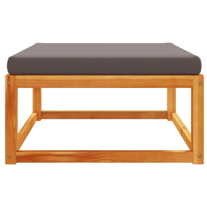 Casa si Gradina - Gradina si terasa - Mobilier exterior - Canapele si fotolii gradina - Taburet de gradina cu perna, 65x65x29 cm, lemn masiv acacia - Infinity.ro