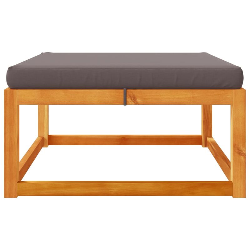 Casa si Gradina - Gradina si terasa - Mobilier exterior - Canapele si fotolii gradina - Taburet de gradina cu perna, 65x65x29 cm, lemn masiv acacia - Infinity.ro