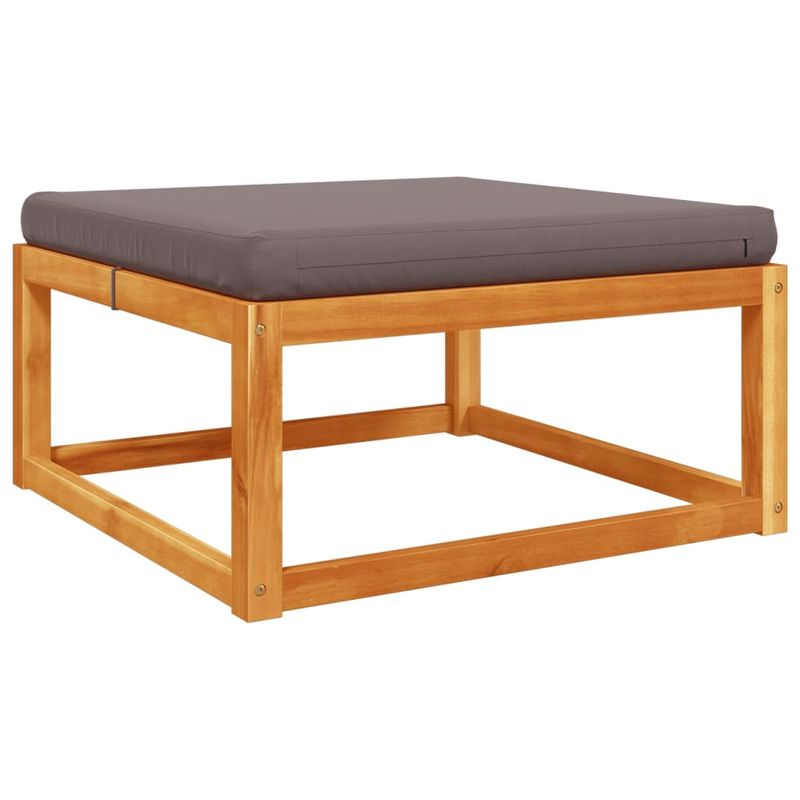 Casa si Gradina - Gradina si terasa - Mobilier exterior - Canapele si fotolii gradina - Taburet de gradina cu perna, 65x65x29 cm, lemn masiv acacia - Infinity.ro