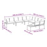 Casa si Gradina - Gradina si terasa - Mobilier exterior - Seturi mobila gradina - Set canapea de gradina, 6 piese, cu perne, negru, aluminiu - Infinity.ro