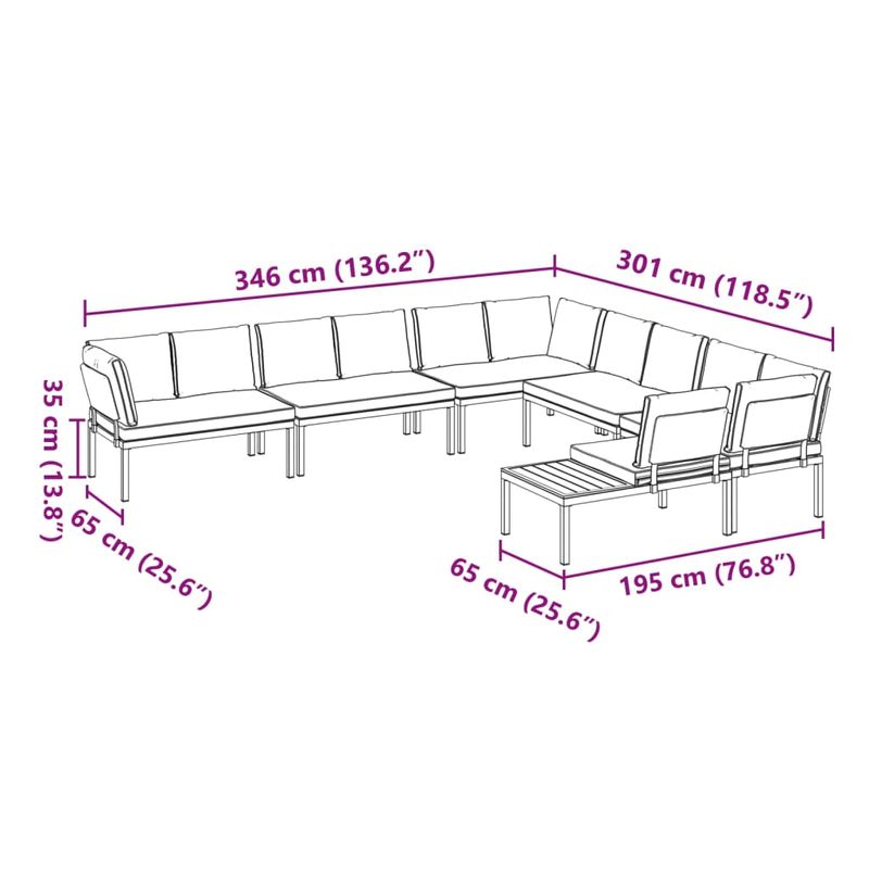 Casa si Gradina - Gradina si terasa - Mobilier exterior - Seturi mobila gradina - Set canapea de gradina, 6 piese, cu perne, negru, aluminiu - Infinity.ro
