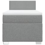 Casa si Gradina - Mobilier - Paturi si accesorii - Paturi - Pat box spring cu saltea, gri deschis, 90x190 cm, textil - Infinity.ro