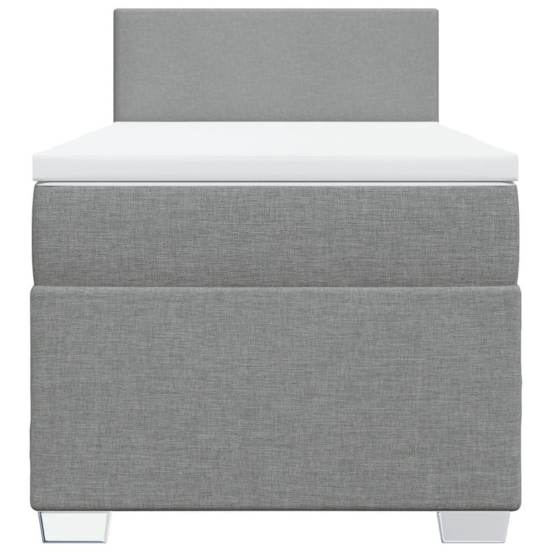 Casa si Gradina - Mobilier - Paturi si accesorii - Paturi - Pat box spring cu saltea, gri deschis, 90x190 cm, textil - Infinity.ro