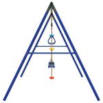 Jucarii, Copii si Bebe - Jucarii si jocuri - Jucarii de exterior - Spatii de joaca si accesorii - Set leagan de exterior, cu leagane, trapez și leagan cu disc, albastru - Infinity.ro