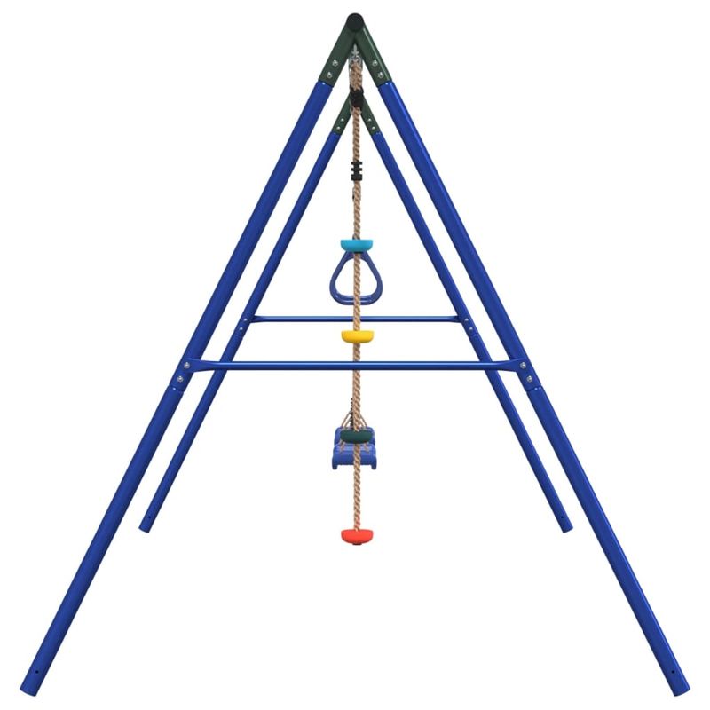 Jucarii, Copii si Bebe - Jucarii si jocuri - Jucarii de exterior - Spatii de joaca si accesorii - Set leagan de exterior, cu leagane, trapez și leagan cu disc, albastru - Infinity.ro