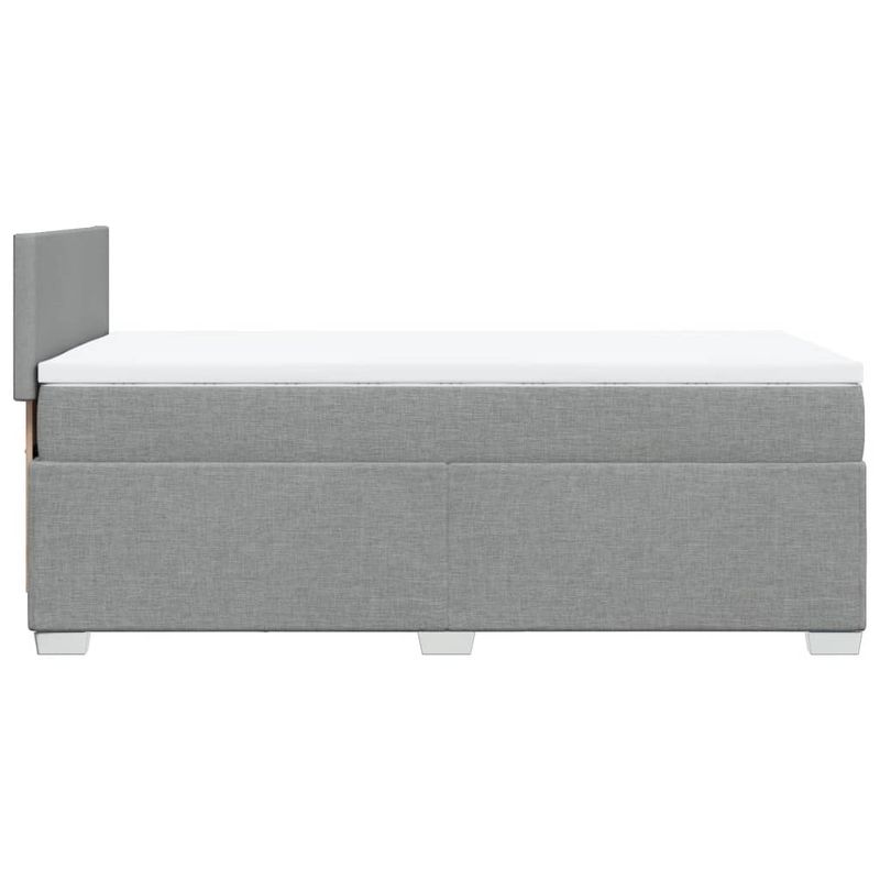 Casa si Gradina - Mobilier - Paturi si accesorii - Paturi - Pat box spring cu saltea, gri deschis, 90x190 cm, textil - Infinity.ro