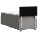 Casa si Gradina - Mobilier - Paturi si accesorii - Paturi - Pat box spring cu saltea, gri deschis, 90x190 cm, textil - Infinity.ro