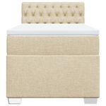 Casa si Gradina - Mobilier - Paturi si accesorii - Paturi - Pat box spring cu saltea, crem, 90x190 cm, textil - Infinity.ro