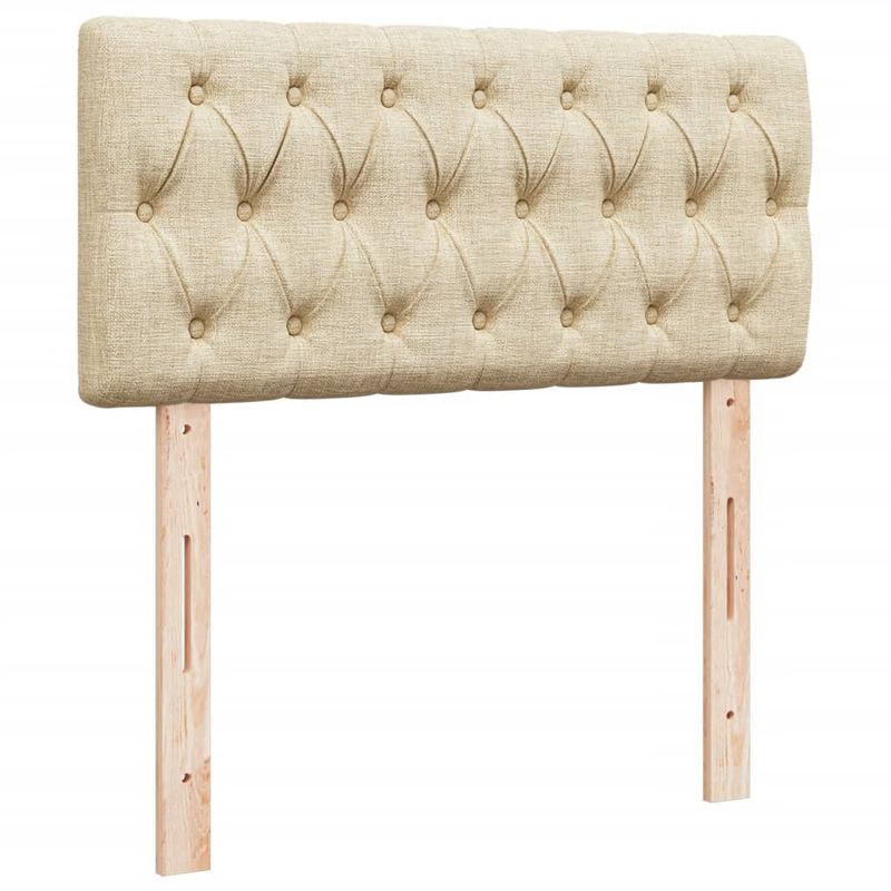 Casa si Gradina - Mobilier - Paturi si accesorii - Paturi - Pat box spring cu saltea, crem, 90x190 cm, textil - Infinity.ro