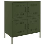 Casa si Gradina - Mobilier - Comode si corpuri - Comode - Dulap, verde masliniu, 68x39x79 cm, otel - Infinity.ro