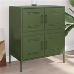 Casa si Gradina - Mobilier - Comode si corpuri - Comode - Dulap, verde masliniu, 68x39x79 cm, otel - Infinity.ro