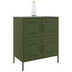 Casa si Gradina - Mobilier - Comode si corpuri - Comode - Dulap, verde masliniu, 68x39x79 cm, otel - Infinity.ro