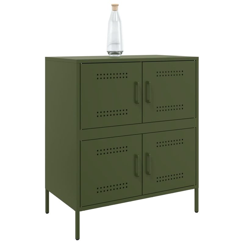 Casa si Gradina - Mobilier - Comode si corpuri - Comode - Dulap, verde masliniu, 68x39x79 cm, otel - Infinity.ro