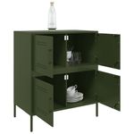 Casa si Gradina - Mobilier - Comode si corpuri - Comode - Dulap, verde masliniu, 68x39x79 cm, otel - Infinity.ro