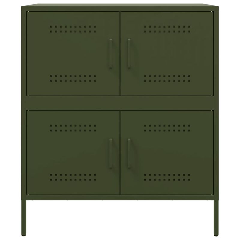 Casa si Gradina - Mobilier - Comode si corpuri - Comode - Dulap, verde masliniu, 68x39x79 cm, otel - Infinity.ro
