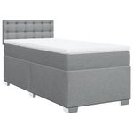 Casa si Gradina - Mobilier - Paturi si accesorii - Paturi - Pat box spring cu saltea, gri deschis, 100x200 cm, textil - Infinity.ro