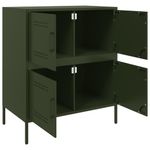 Casa si Gradina - Mobilier - Comode si corpuri - Comode - Dulap, verde masliniu, 68x39x79 cm, otel - Infinity.ro