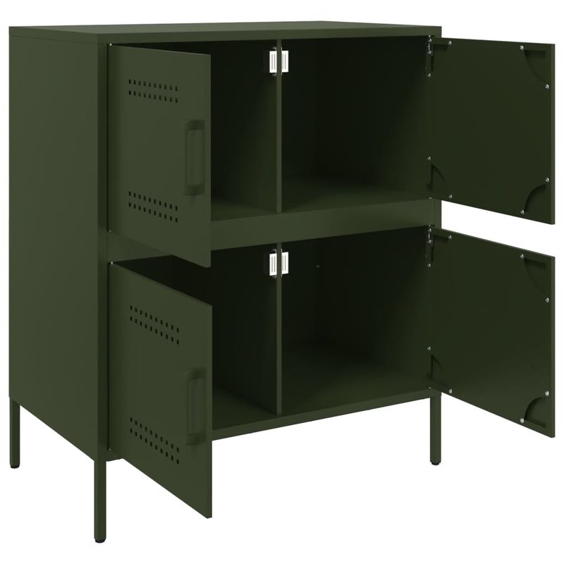 Casa si Gradina - Mobilier - Comode si corpuri - Comode - Dulap, verde masliniu, 68x39x79 cm, otel - Infinity.ro