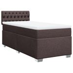 Casa si Gradina - Mobilier - Paturi si accesorii - Paturi - Pat box spring cu saltea, maro inchis, 90x200 cm, textil - Infinity.ro