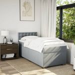 Casa si Gradina - Mobilier - Paturi si accesorii - Paturi - Pat box spring cu saltea, gri deschis, 100x200 cm, textil - Infinity.ro