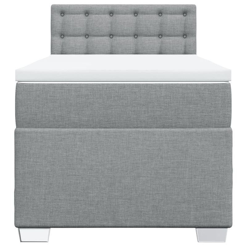 Casa si Gradina - Mobilier - Paturi si accesorii - Paturi - Pat box spring cu saltea, gri deschis, 100x200 cm, textil - Infinity.ro