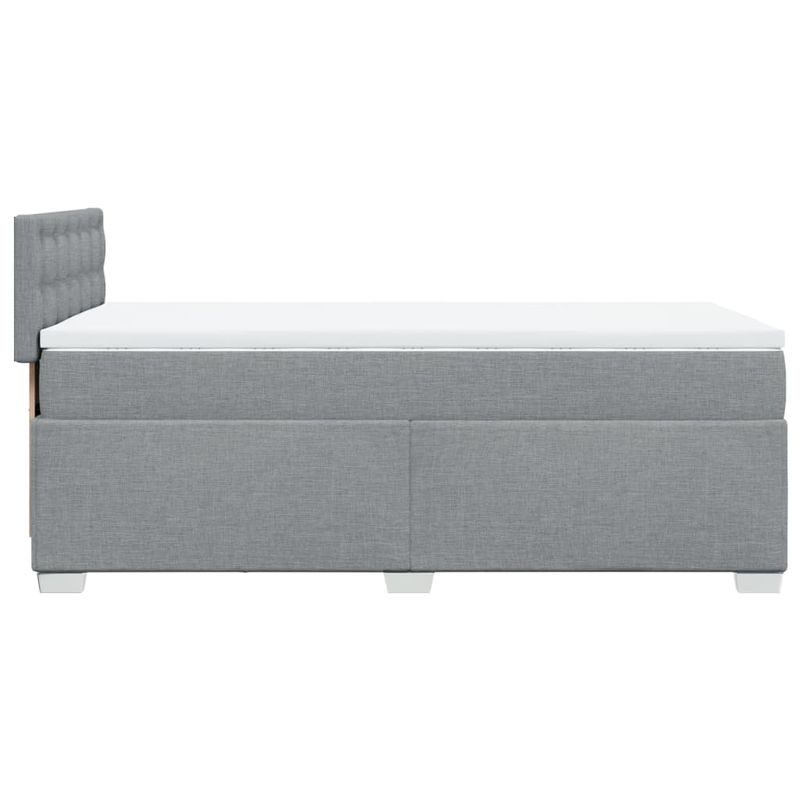 Casa si Gradina - Mobilier - Paturi si accesorii - Paturi - Pat box spring cu saltea, gri deschis, 100x200 cm, textil - Infinity.ro