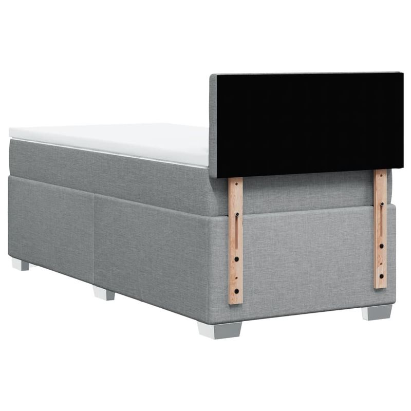 Casa si Gradina - Mobilier - Paturi si accesorii - Paturi - Pat box spring cu saltea, gri deschis, 100x200 cm, textil - Infinity.ro