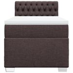 Casa si Gradina - Mobilier - Paturi si accesorii - Paturi - Pat box spring cu saltea, maro inchis, 90x200 cm, textil - Infinity.ro