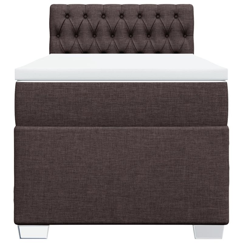 Casa si Gradina - Mobilier - Paturi si accesorii - Paturi - Pat box spring cu saltea, maro inchis, 90x200 cm, textil - Infinity.ro