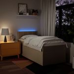 Casa si Gradina - Mobilier - Paturi si accesorii - Paturi - Pat box spring cu saltea, crem, 90x190 cm, textil - Infinity.ro