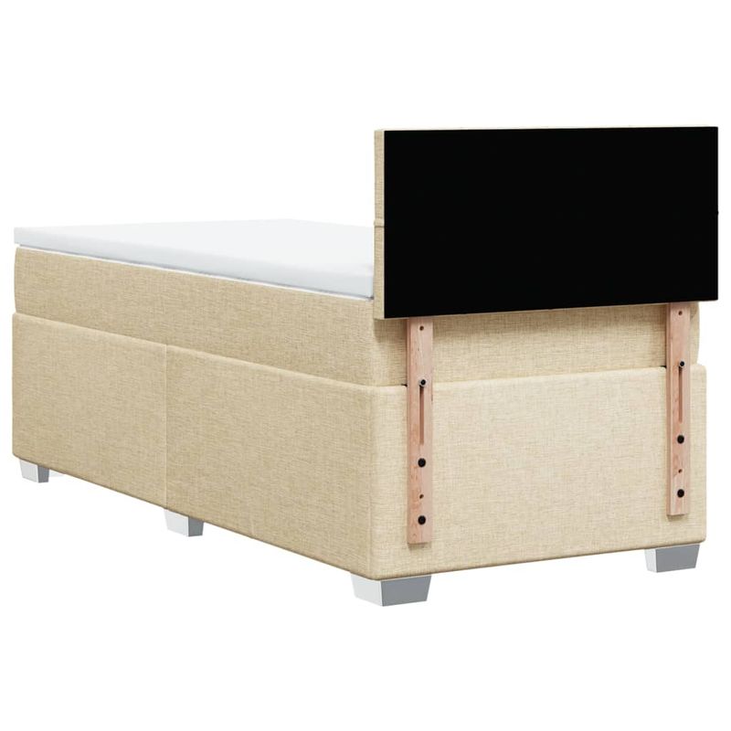 Casa si Gradina - Mobilier - Paturi si accesorii - Paturi - Pat box spring cu saltea, crem, 90x190 cm, textil - Infinity.ro