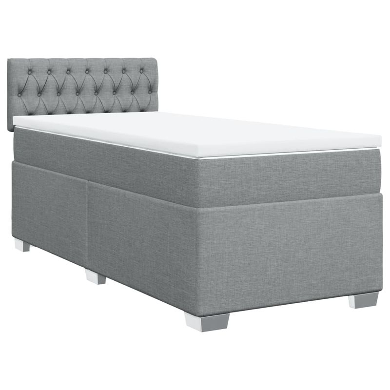 Casa si Gradina - Mobilier - Paturi si accesorii - Paturi - Pat continental cu saltea, gri deschis, 80x200 cm, textil - Infinity.ro