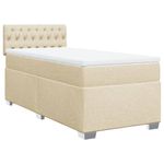 Casa si Gradina - Mobilier - Paturi si accesorii - Paturi - Pat box spring cu saltea, crem, 90x200 cm, textil - Infinity.ro