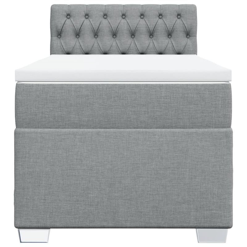 Casa si Gradina - Mobilier - Paturi si accesorii - Paturi - Pat continental cu saltea, gri deschis, 80x200 cm, textil - Infinity.ro