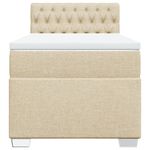 Casa si Gradina - Mobilier - Paturi si accesorii - Paturi - Pat box spring cu saltea, crem, 90x190 cm, textil - Infinity.ro